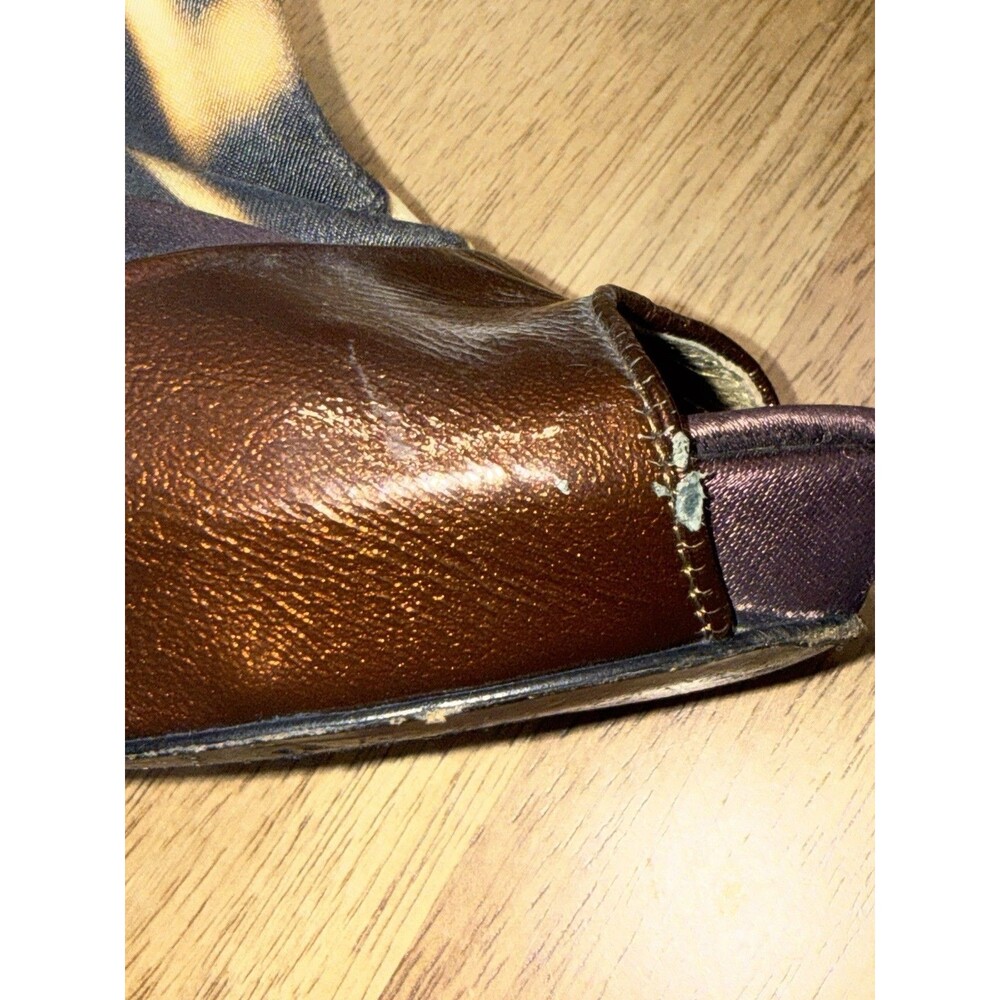 Vintage Y2K Just Cavalli Heels Leopard Animal Print Peep Toe Lace Up - Picture 14 of 16